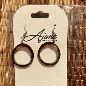Ajuna Brown Hoop Cow Horn Earrings